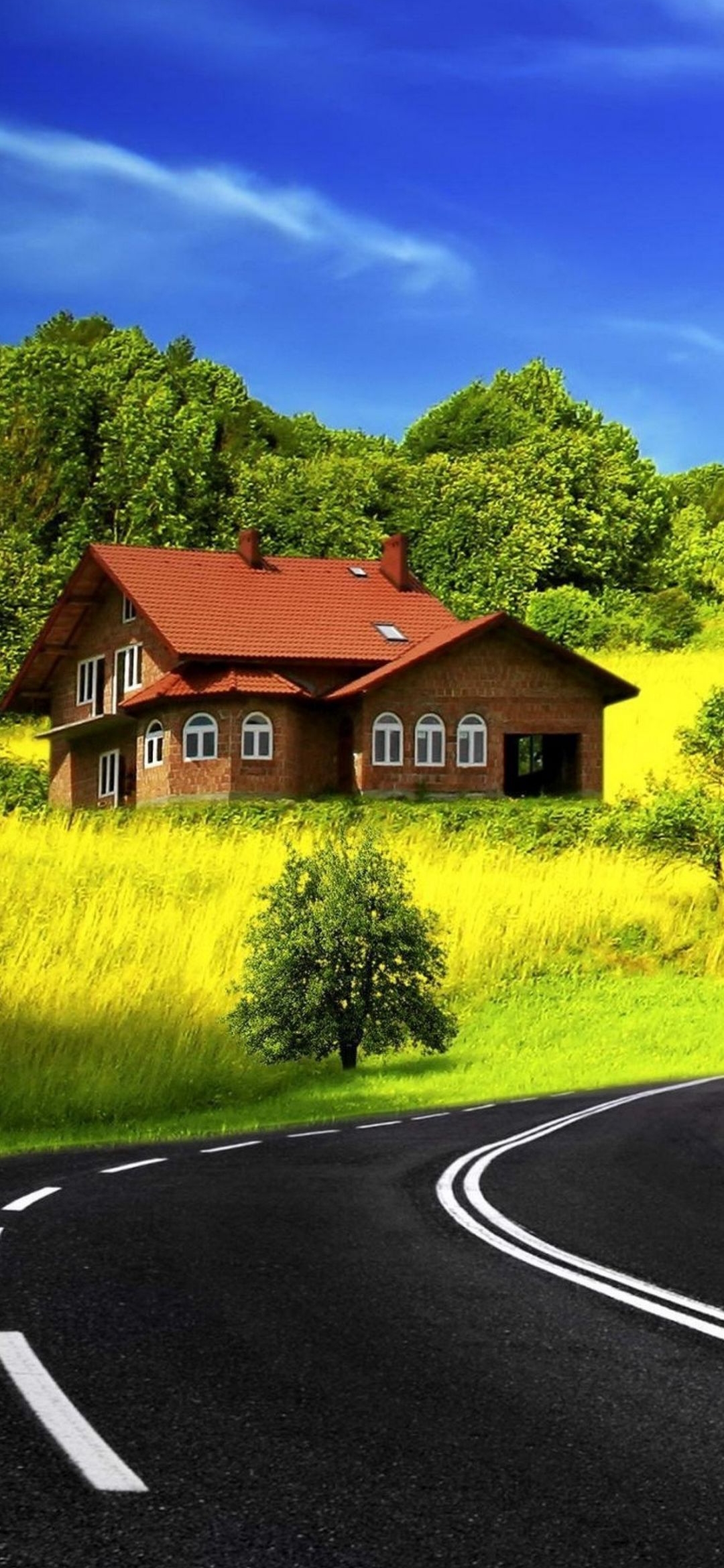 House on the Hillside - landscape wallpaper for OpersCraft