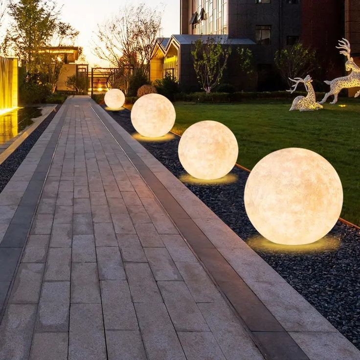 Illuminated Garden Sphere Pathway - architecture wallpaper for OpersCraft