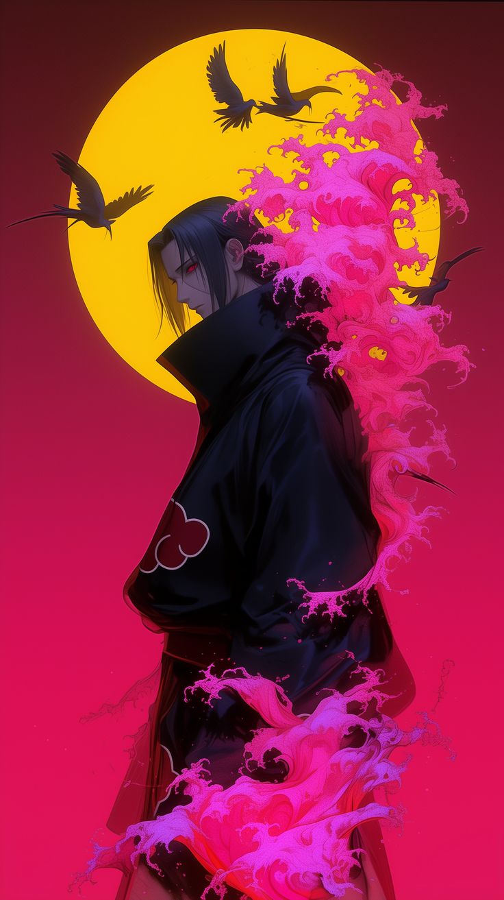 Itachi Akatsuki Pink Waves - naruto wallpaper for OpersCraft