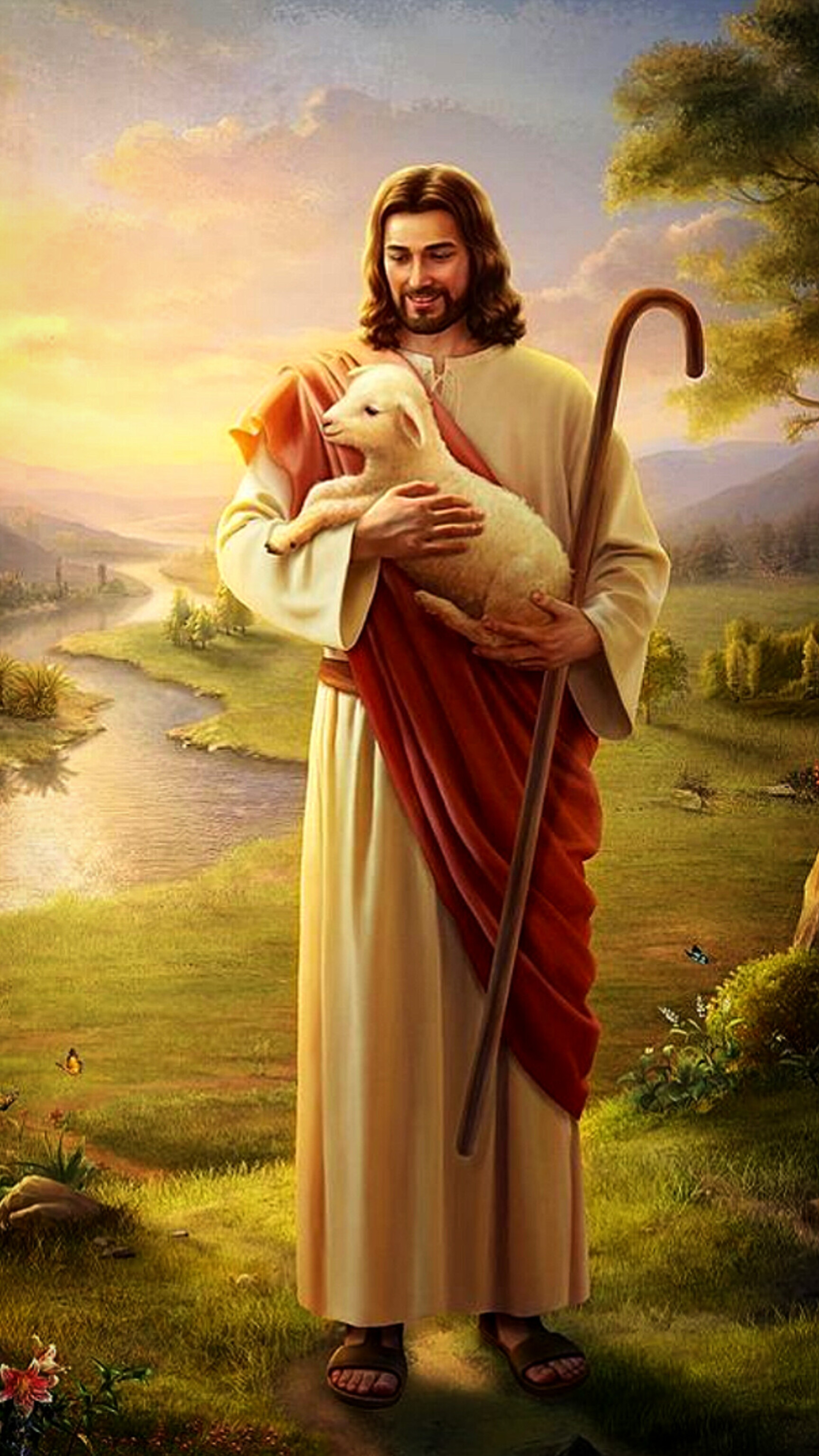 Jesus with Lamb Artwork - nature wallpaper for OpersCraft