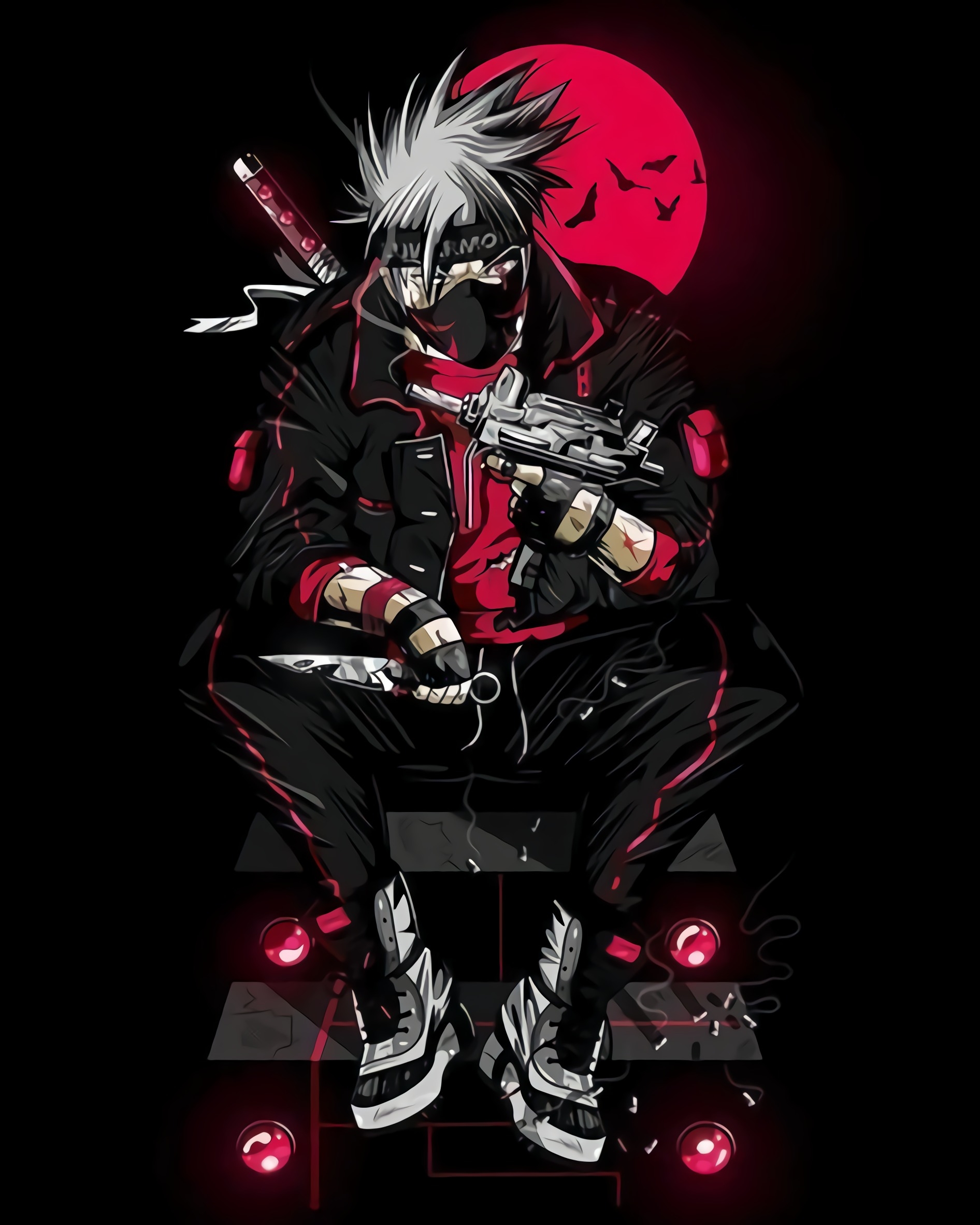Kakashi Red Moon - ghetto wallpaper for OpersCraft