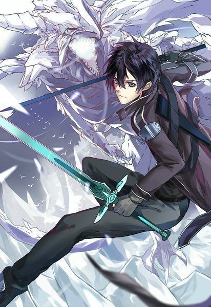 Kirito and Dragon - anime wallpaper for OpersCraft