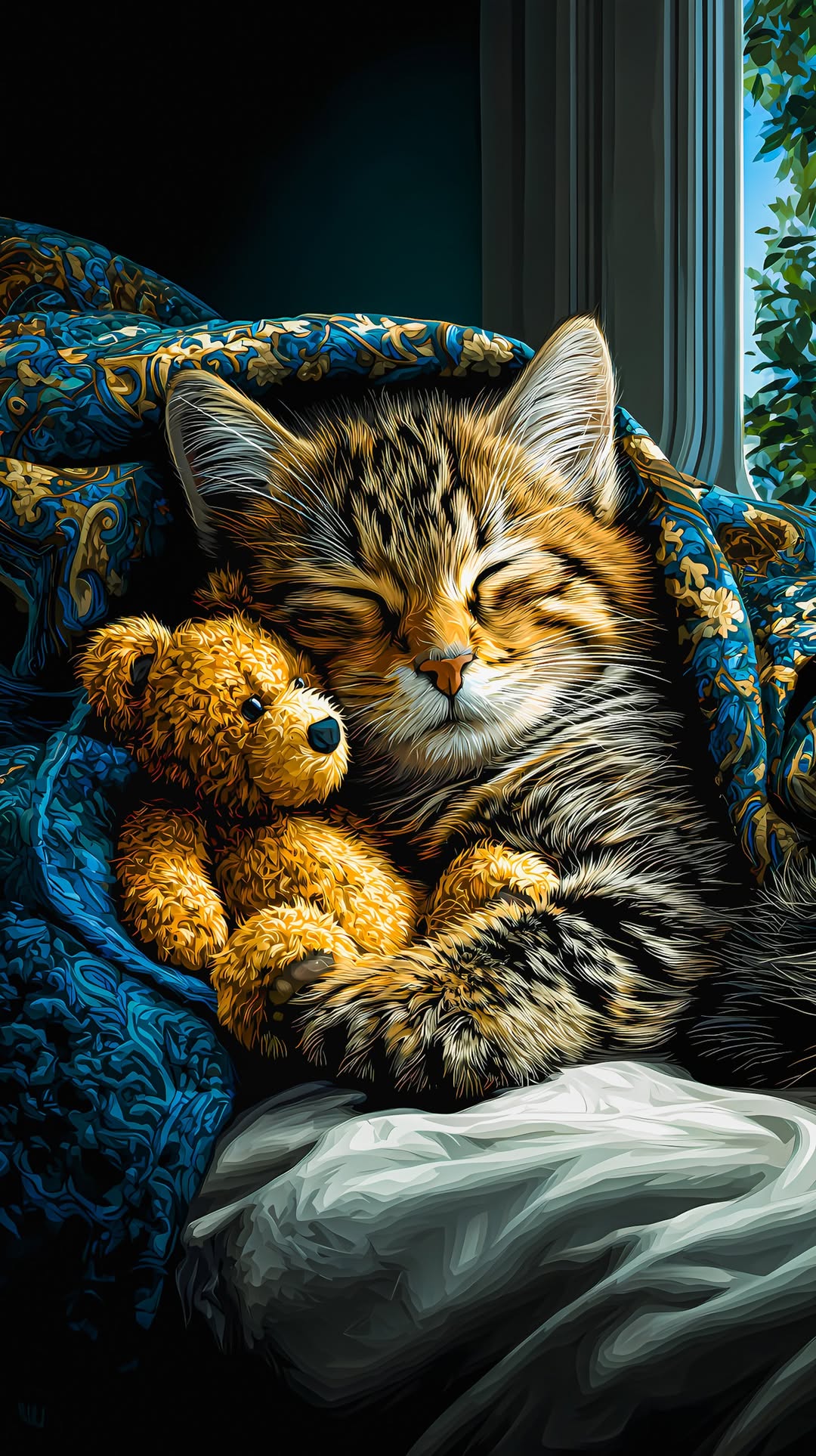 Kitten Snuggles Teddy Bear - animals wallpaper for OpersCraft