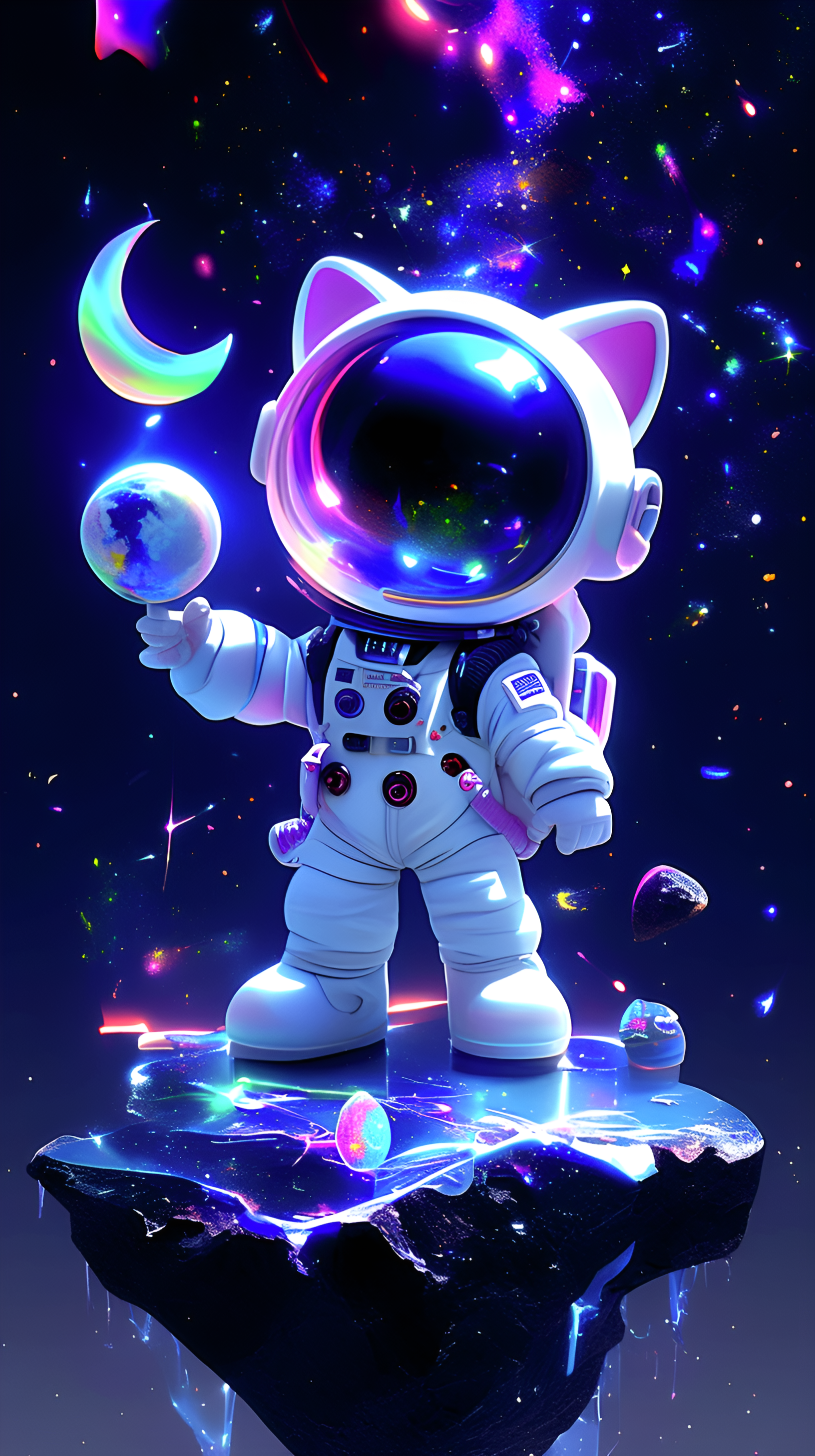 Kitty Astronaut Galaxy Explorer - astronaut wallpaper for OpersCraft