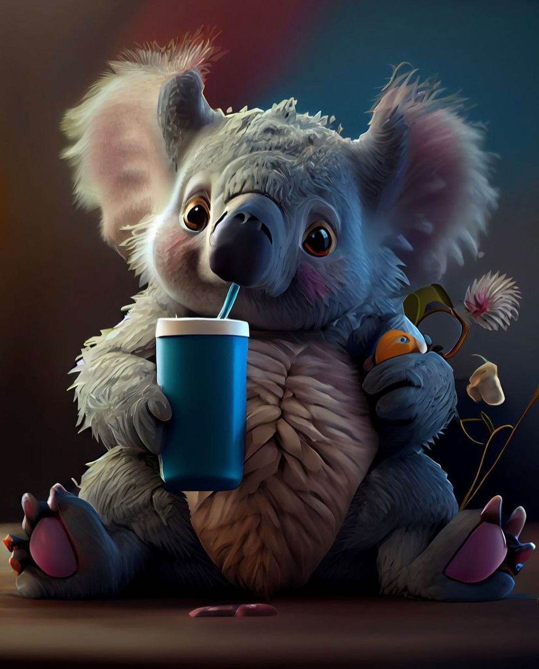 Koala Sipping Drink - animals wallpaper for OpersCraft