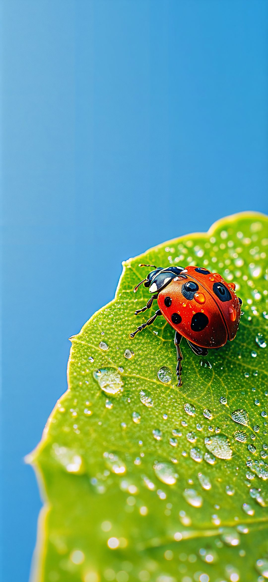 Ladybug on Dewy Leaf - dope wallpaper for OpersCraft