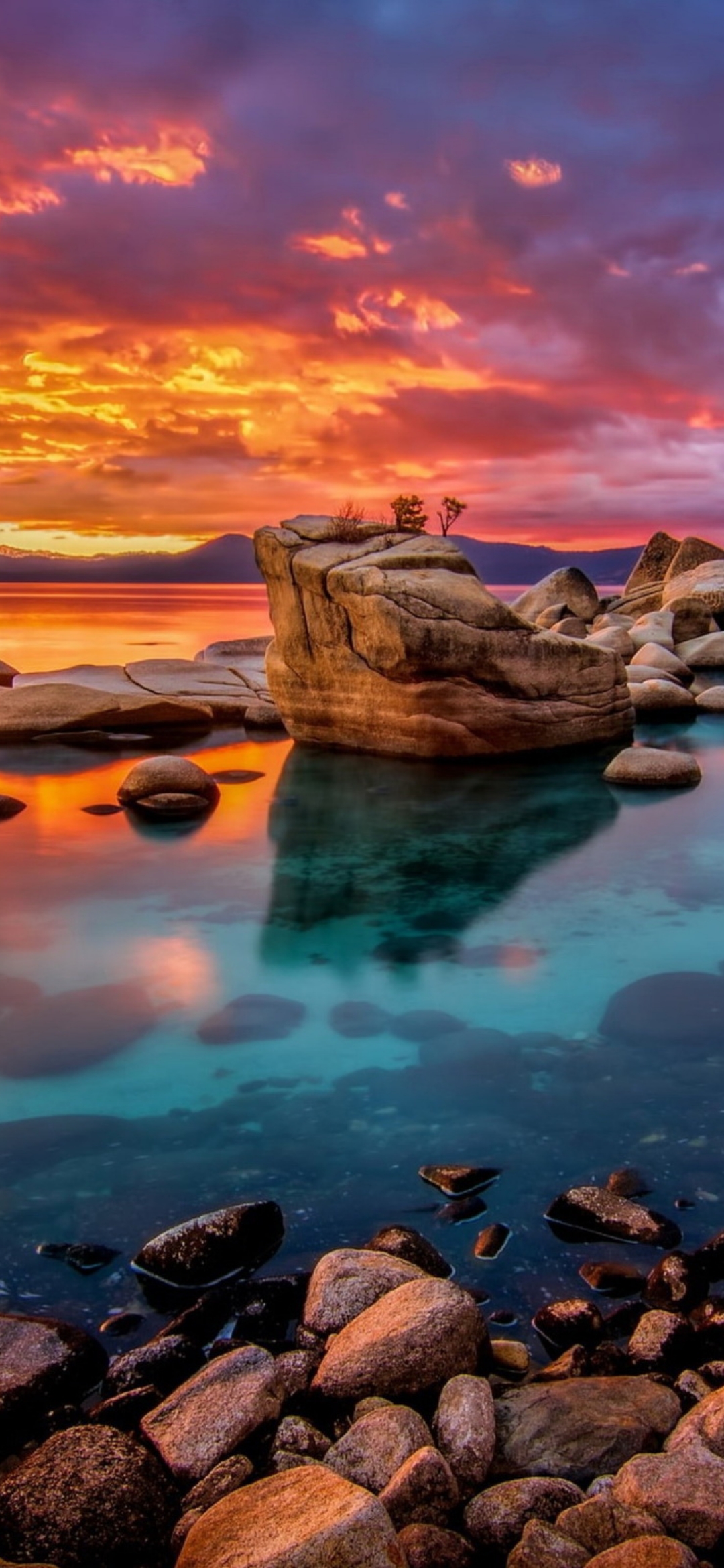 Lake Tahoe Sunset Rocks - beach wallpaper for OpersCraft