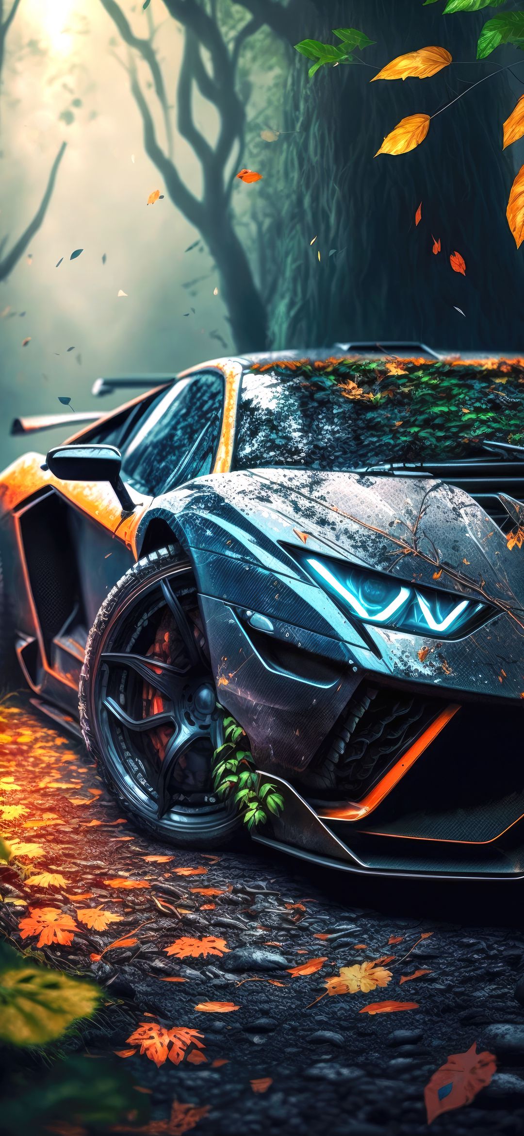 Lamborghini in Autumn Forest - lamborghini wallpaper for OpersCraft