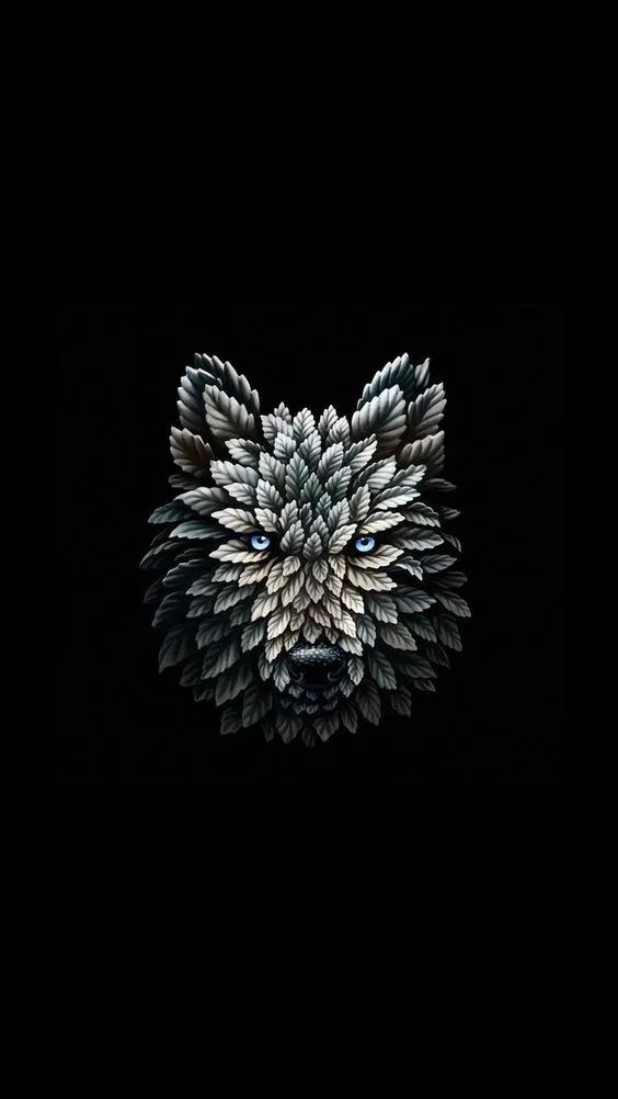 Leaf Wolf on Black - wolf wallpaper for OpersCraft