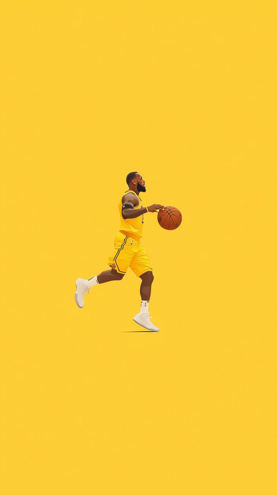 LeBron_James_Dribbling_Yellow - sports wallpaper for OpersCraft