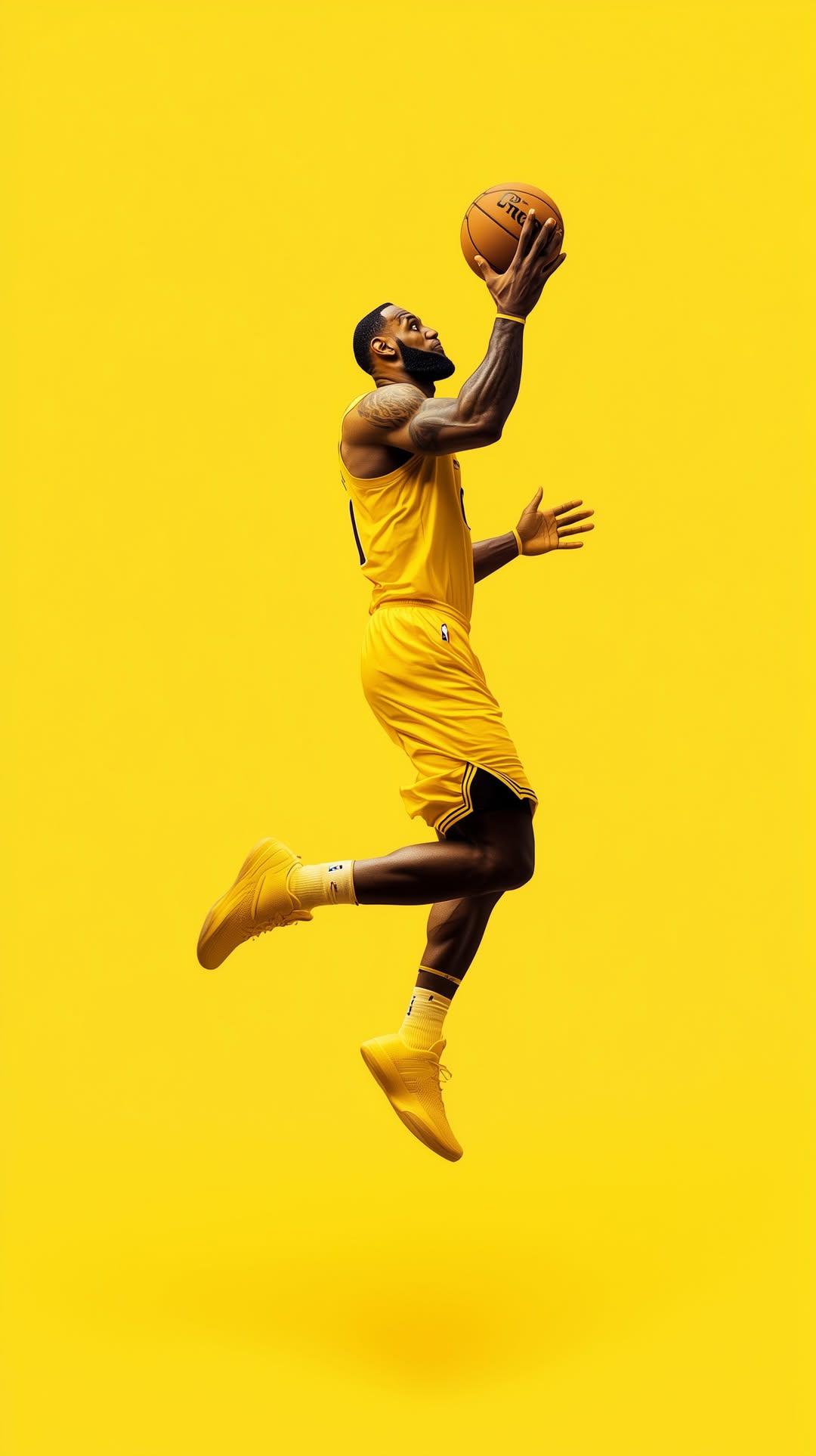 LeBron_James_Yellow_Jersey_Reach - sports wallpaper for OpersCraft