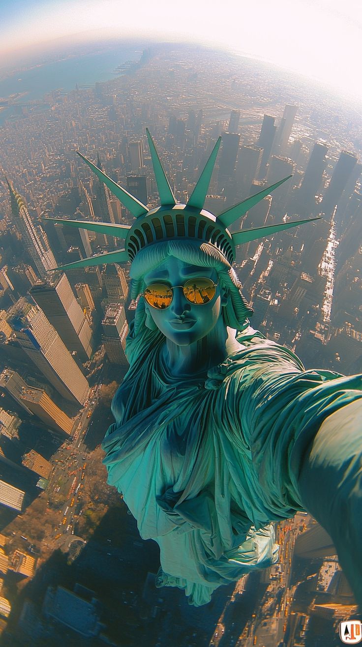 Liberty Selfie in NYC - landmark wallpaper for OpersCraft