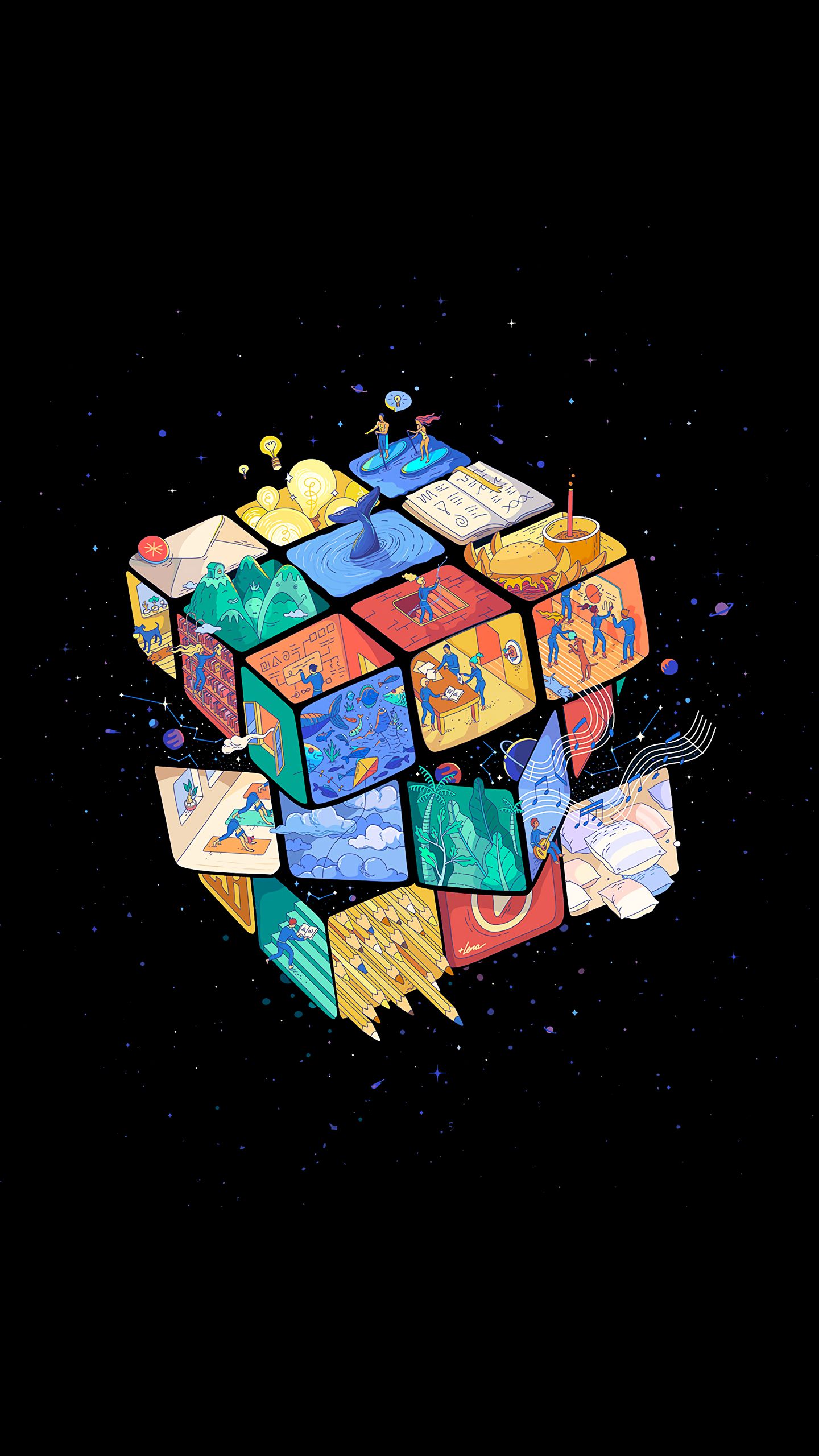 Life in a Cube - illustration wallpaper for OpersCraft
