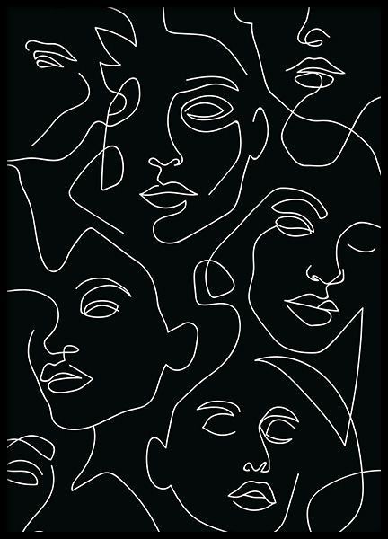 Line Art Faces - abstract wallpaper for OpersCraft
