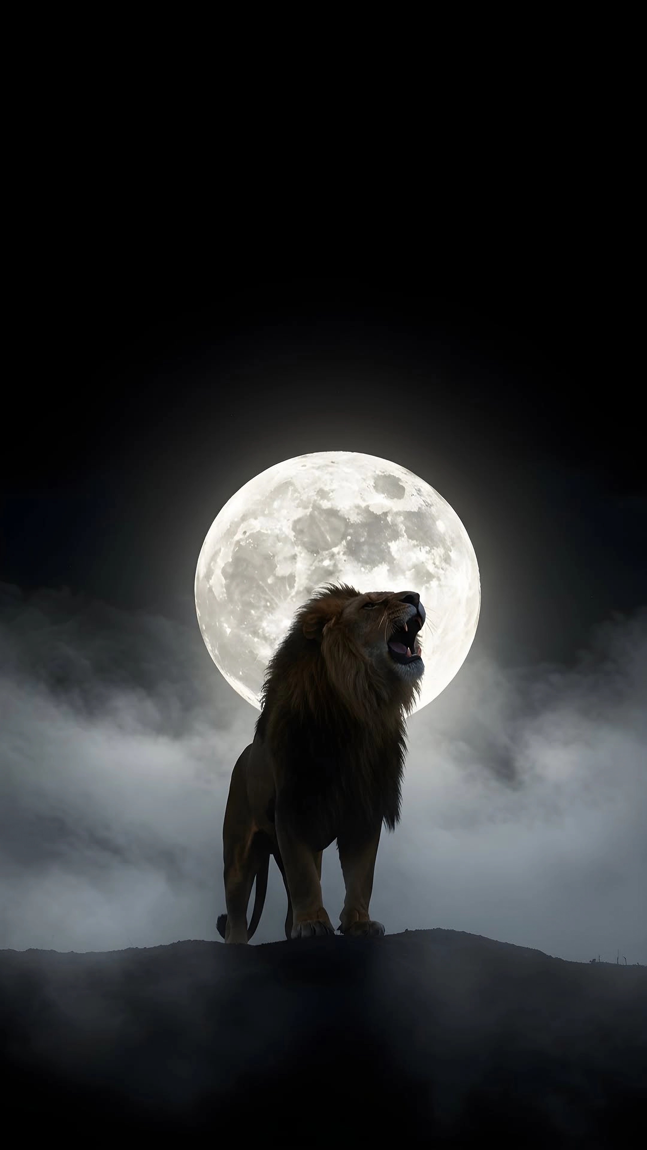 Lion's Lunar Roar - lion wallpaper for OpersCraft