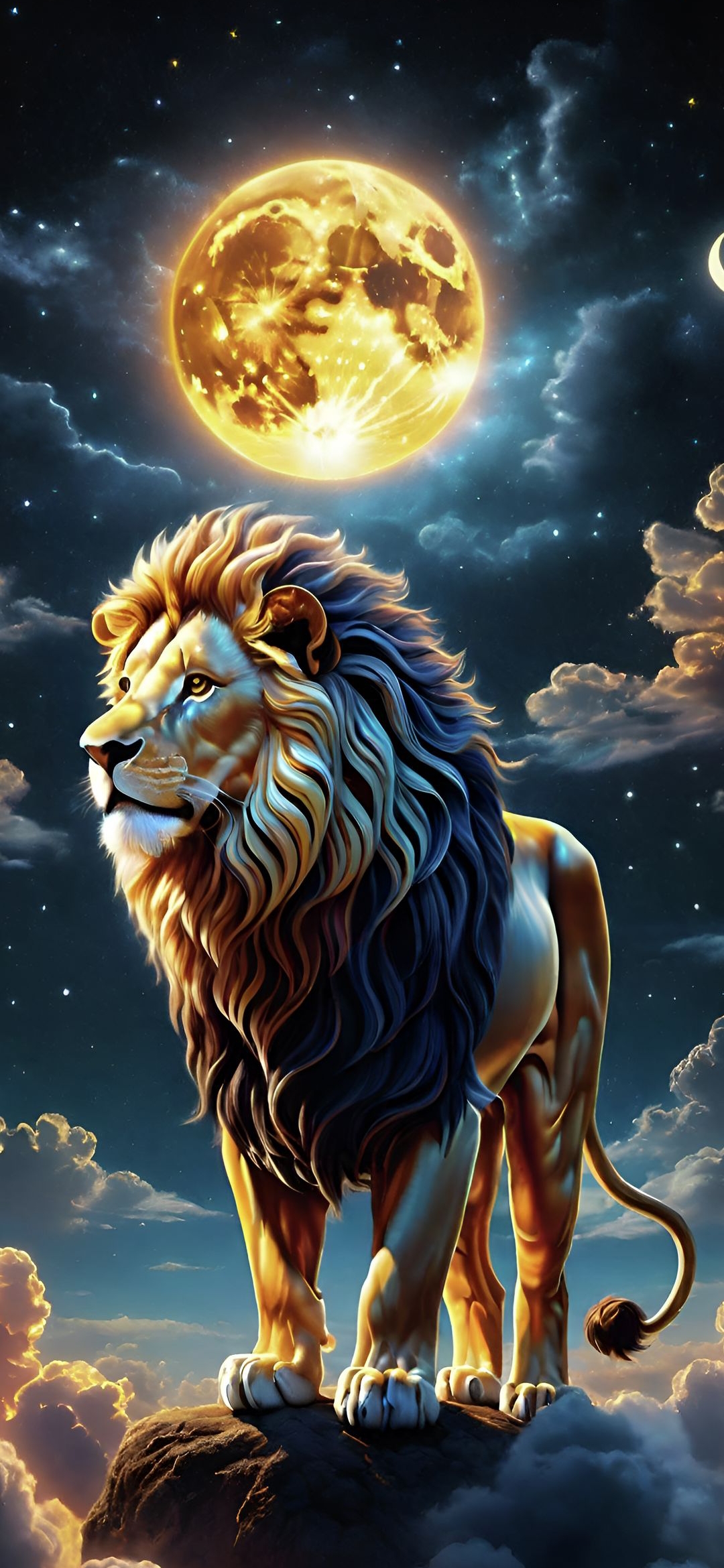 Lion Under Moonlight Majesty - random wallpaper for OpersCraft