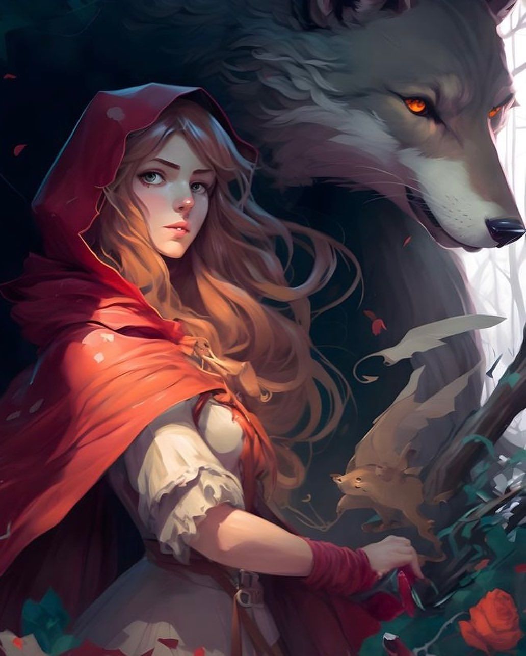 Little Red and Wolf - fantasy wallpaper for OpersCraft