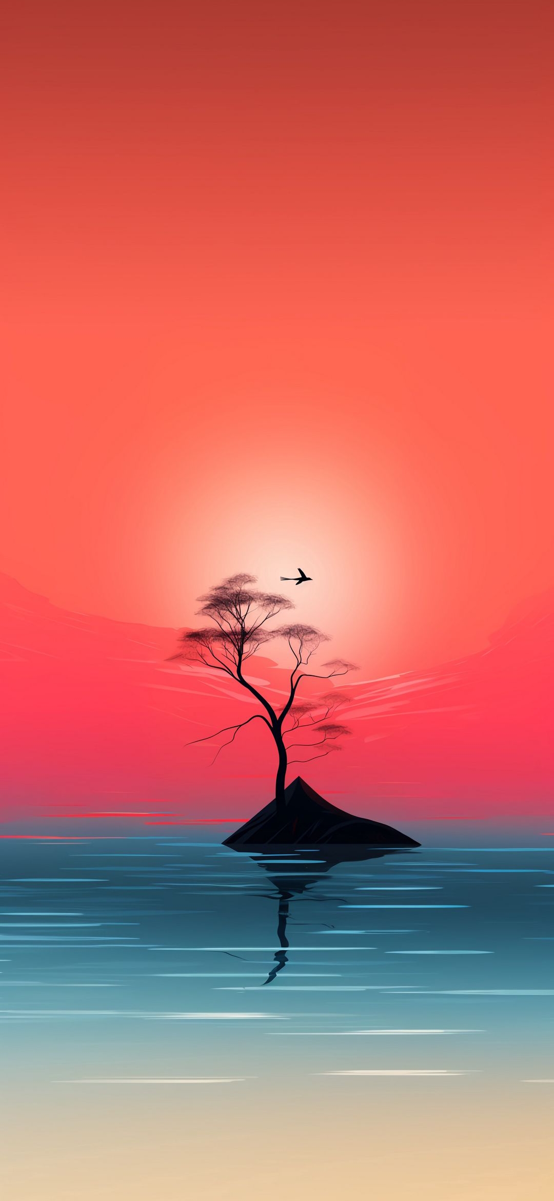 Lone Tree Sunset - minimal wallpaper for OpersCraft