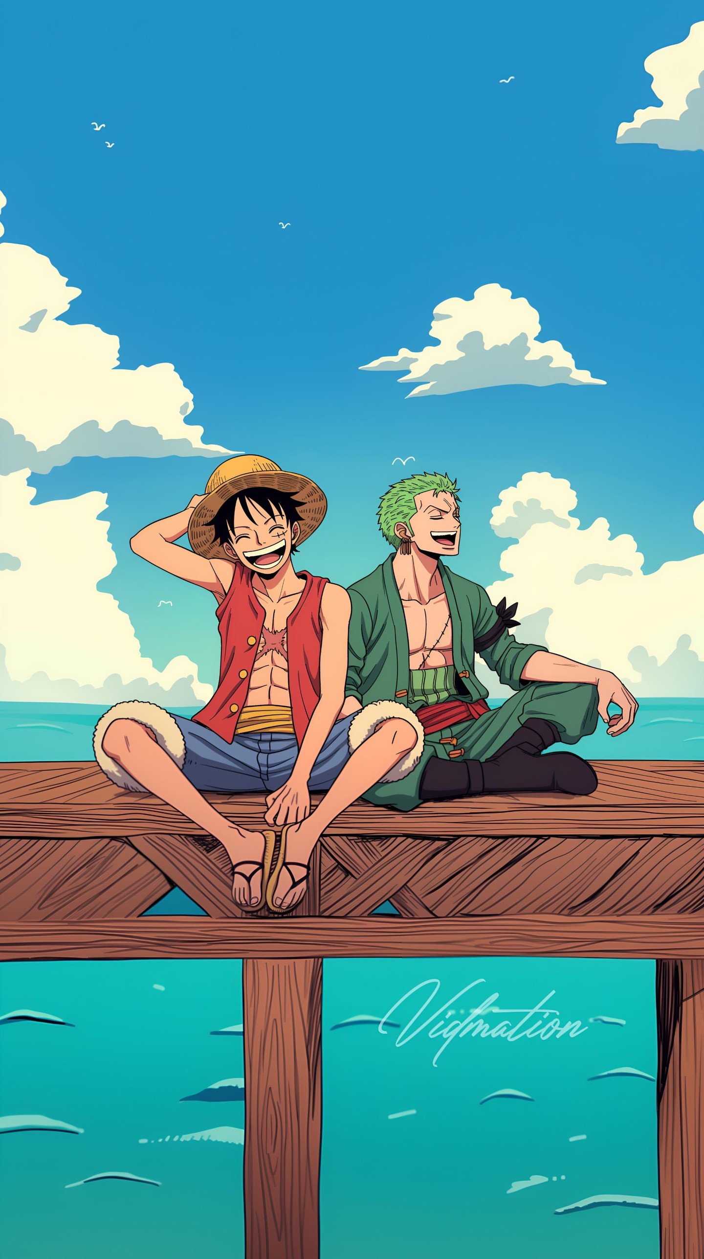 Luffy_and_Zoro_Relaxing - one piece wallpaper for OpersCraft