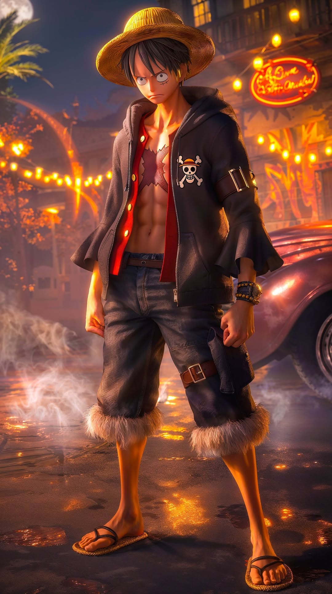 Luffy in Urban Night - ghetto wallpaper for OpersCraft