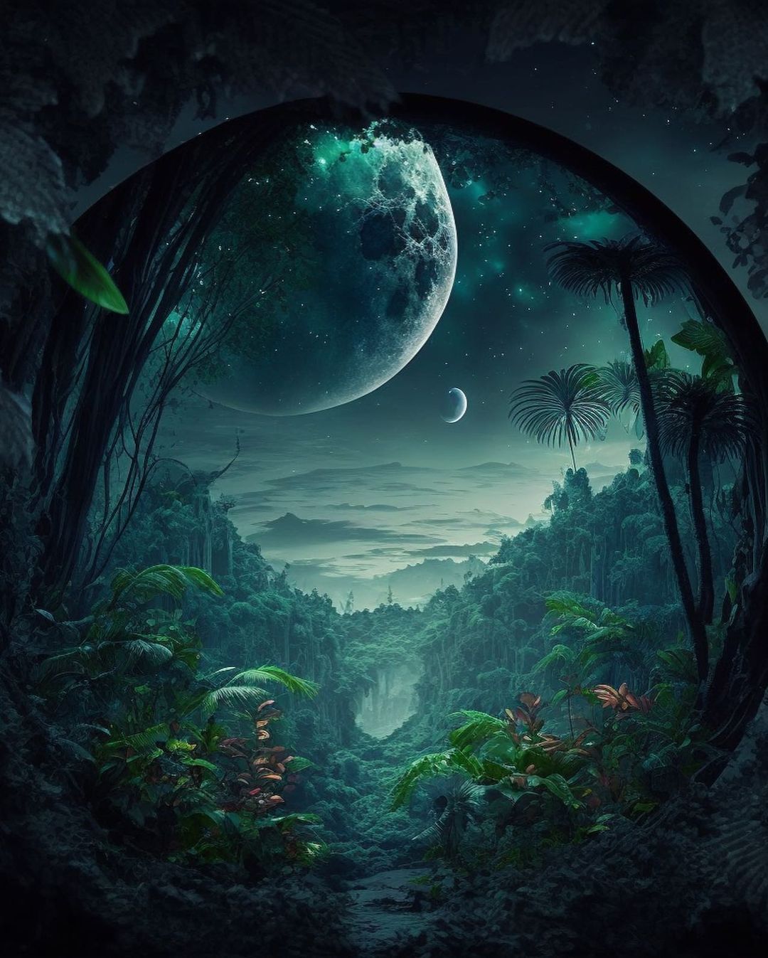 Lunar Jungle Portal - fantasy wallpaper for OpersCraft