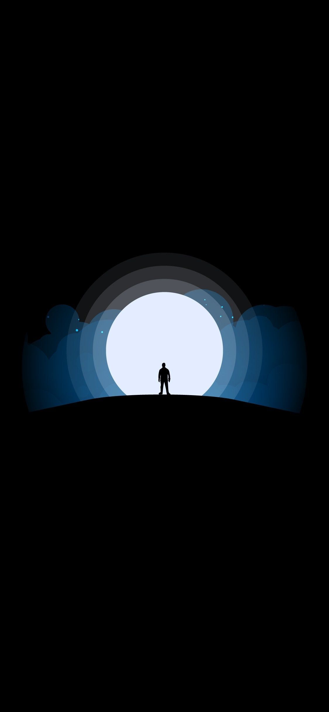 Lunar Silhouette Stargazer - minimal wallpaper for OpersCraft