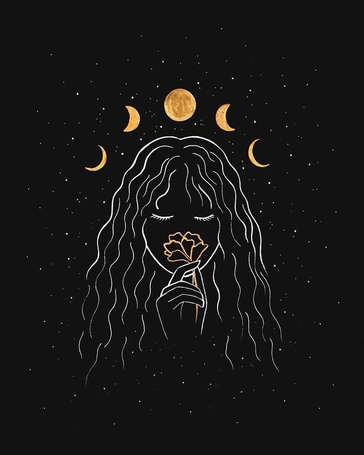 Lunar Woman with Flower - celestial wallpaper for OpersCraft