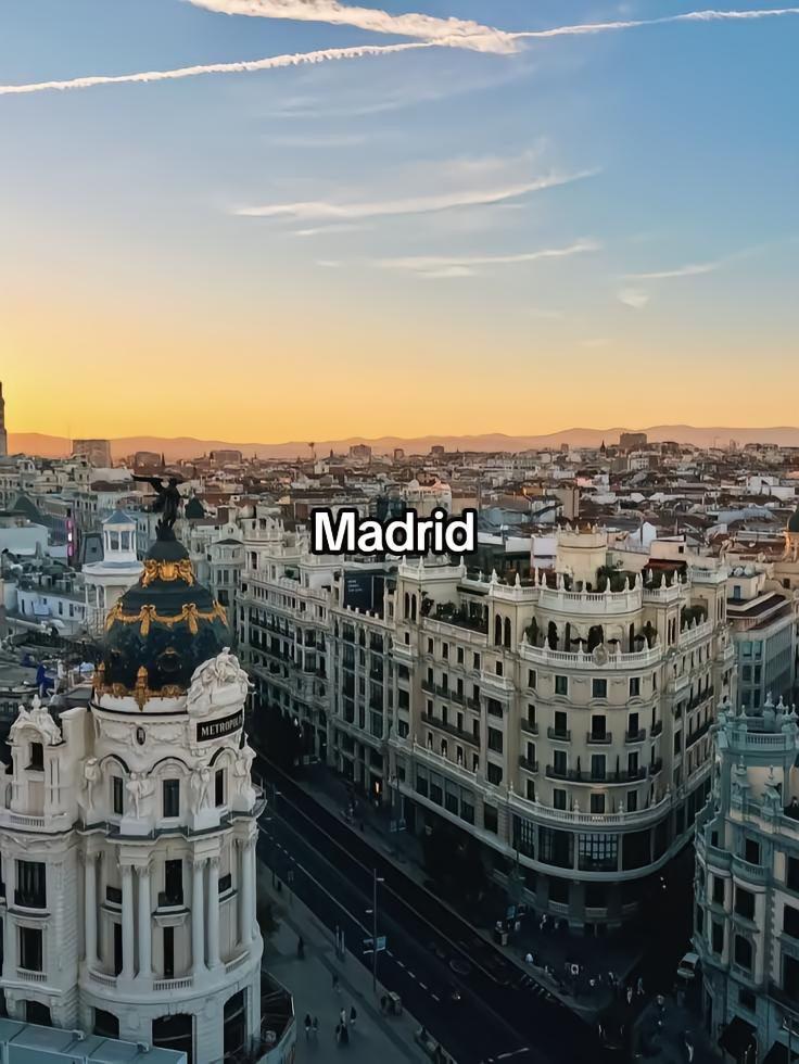 Madrid Cityscape at Sunset - city wallpaper for OpersCraft