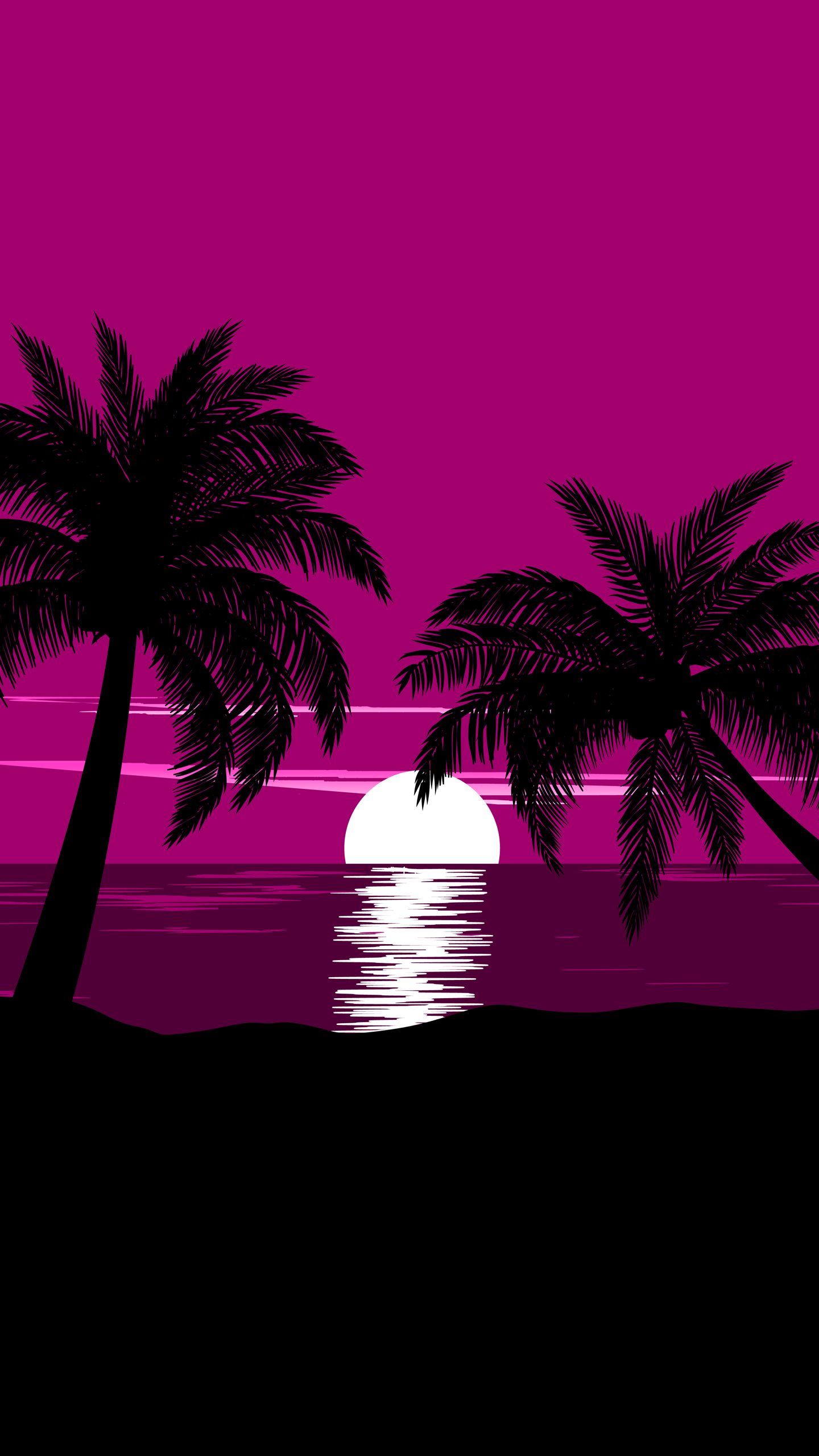Magenta Sunset Palms - beach wallpaper for OpersCraft