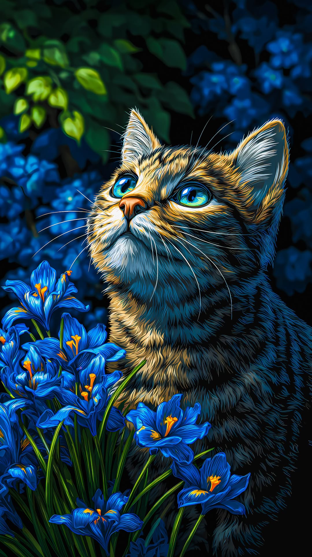 Majestic Cat and Flowers - animals wallpaper for OpersCraft