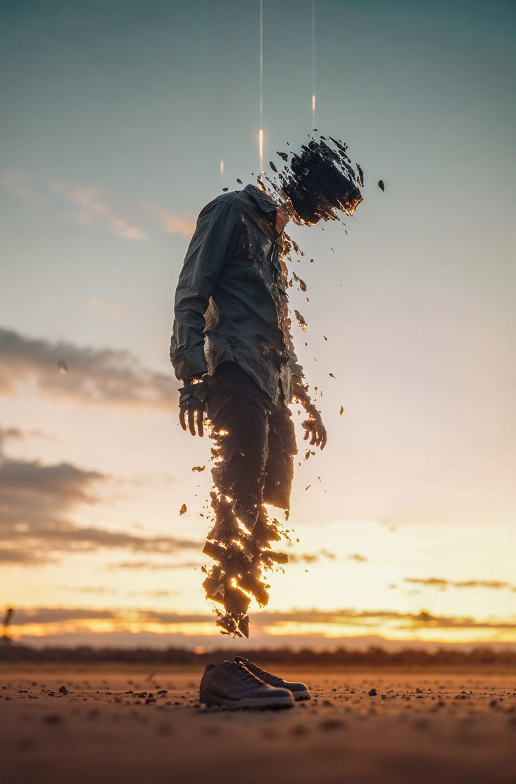 Man Dissolving at Sunset - dope wallpaper for OpersCraft