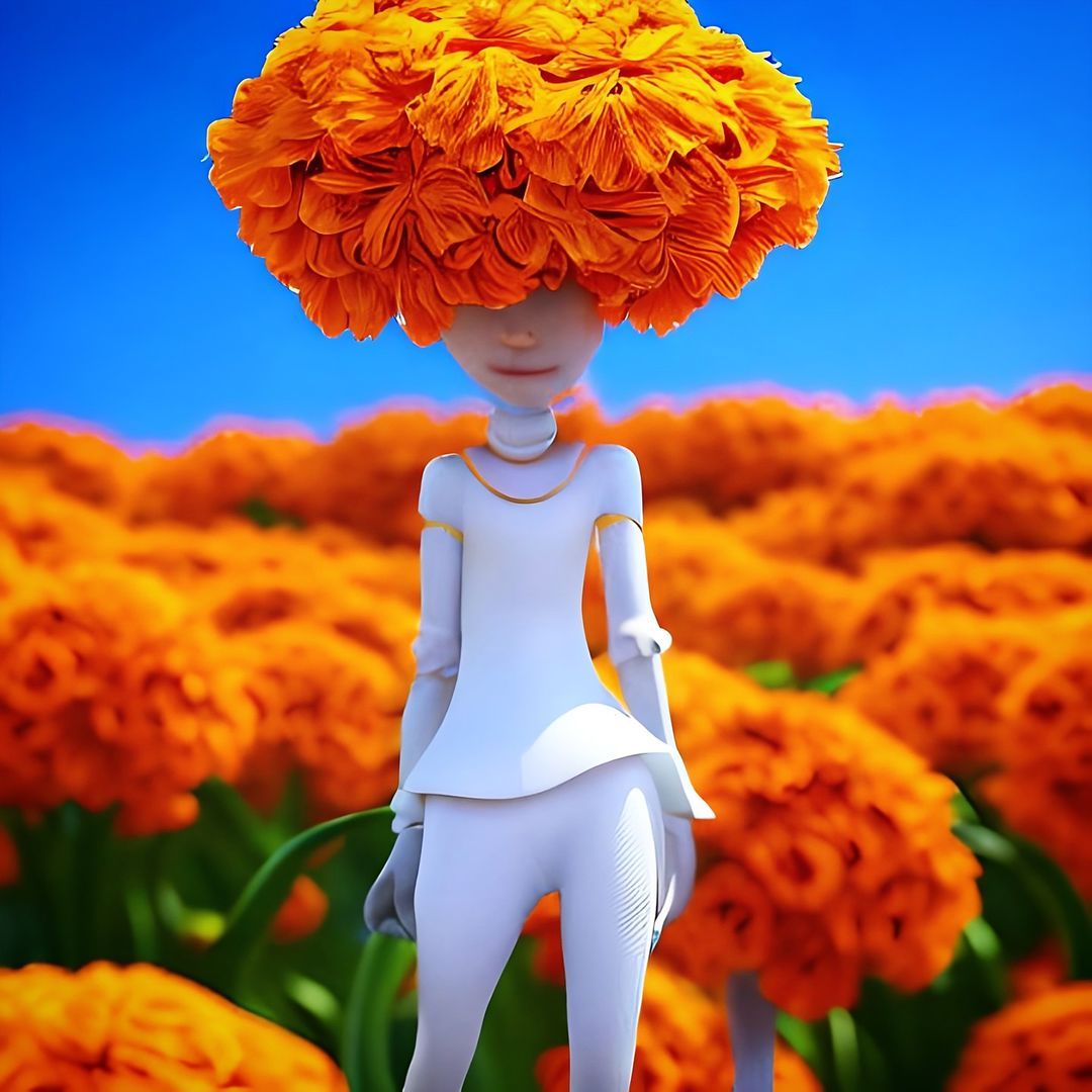 Marigold Girl in Bloom - fantasy wallpaper for OpersCraft