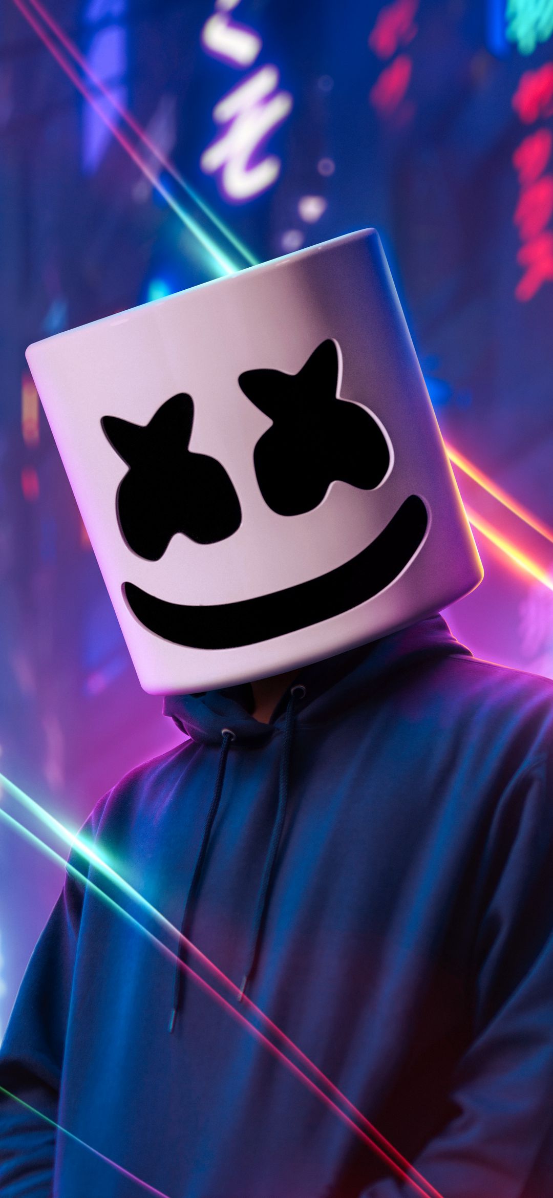 Marshmello Neon Light Portrait - music wallpaper for OpersCraft