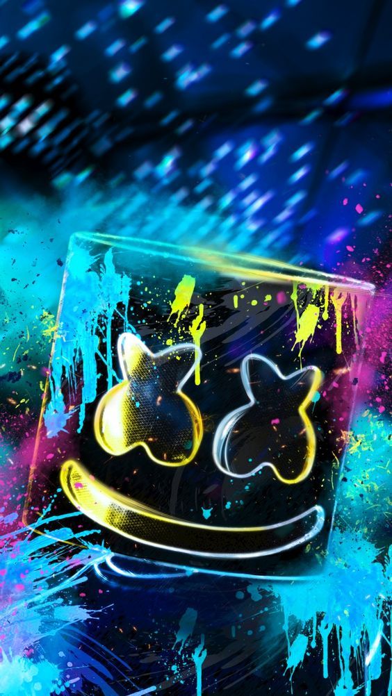 Marshmello Neon Splash Art - music wallpaper for OpersCraft