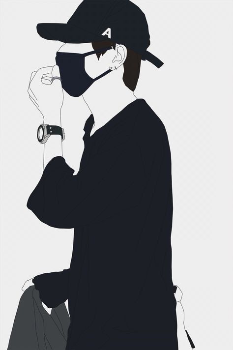Masked Figure Illustration - minimal wallpaper for OpersCraft