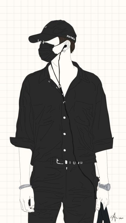 Masked Figure in Black - illustration wallpaper for OpersCraft