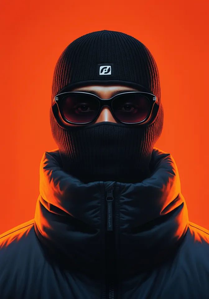 Masked Figure Orange Backdrop - portrait wallpaper for OpersCraft