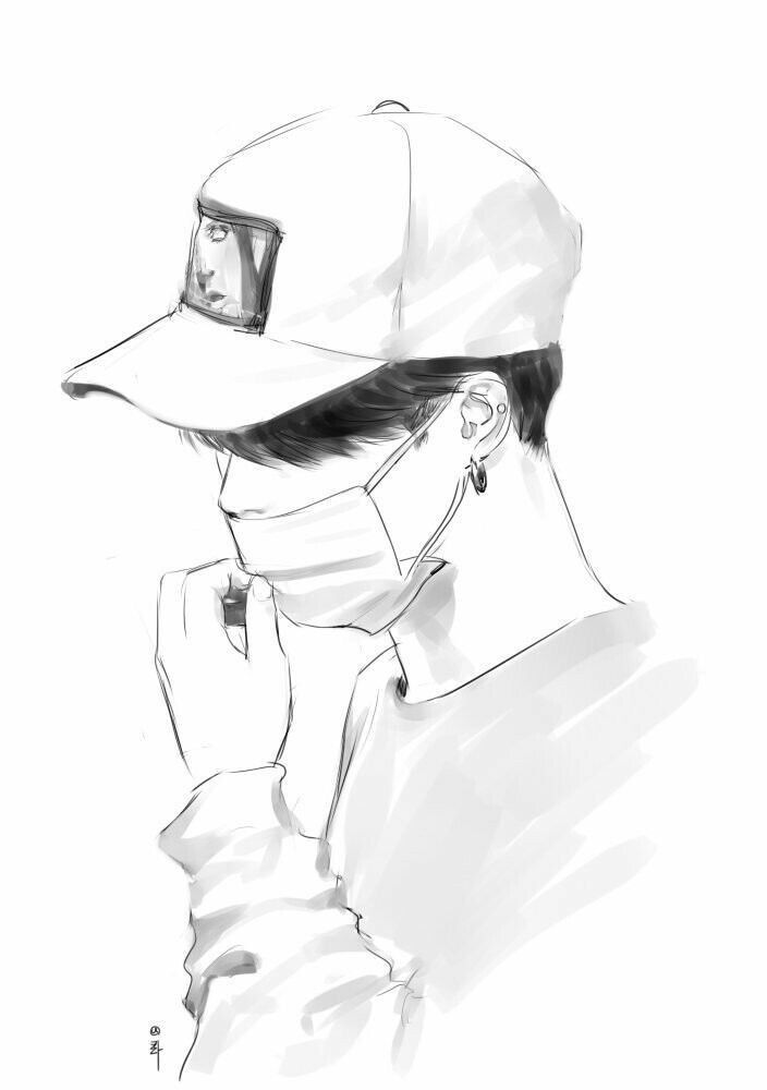 Masked Figure Sketch - sketch wallpaper for OpersCraft