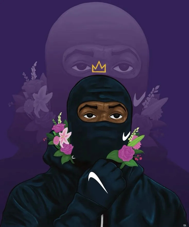Masked_Figure_with_Flowers_and_Crown - mask wallpaper for OpersCraft