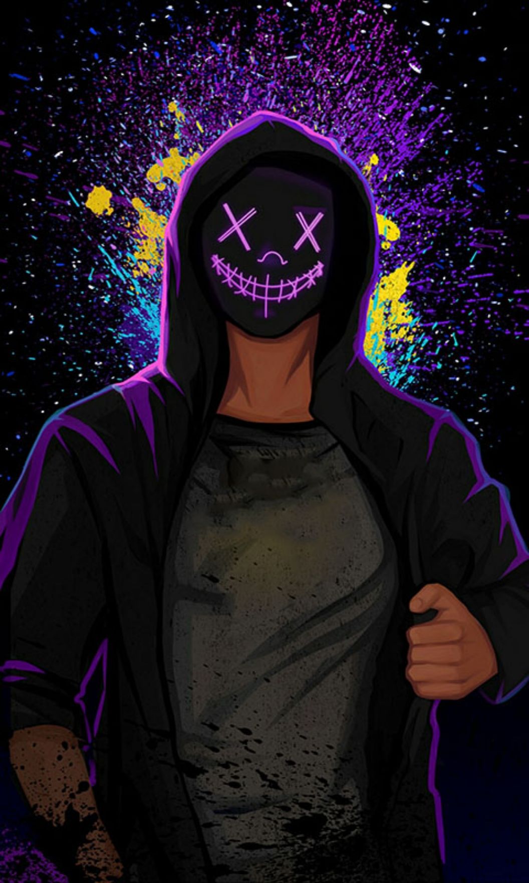 Masked Figure with Splatter - abstract wallpaper for OpersCraft