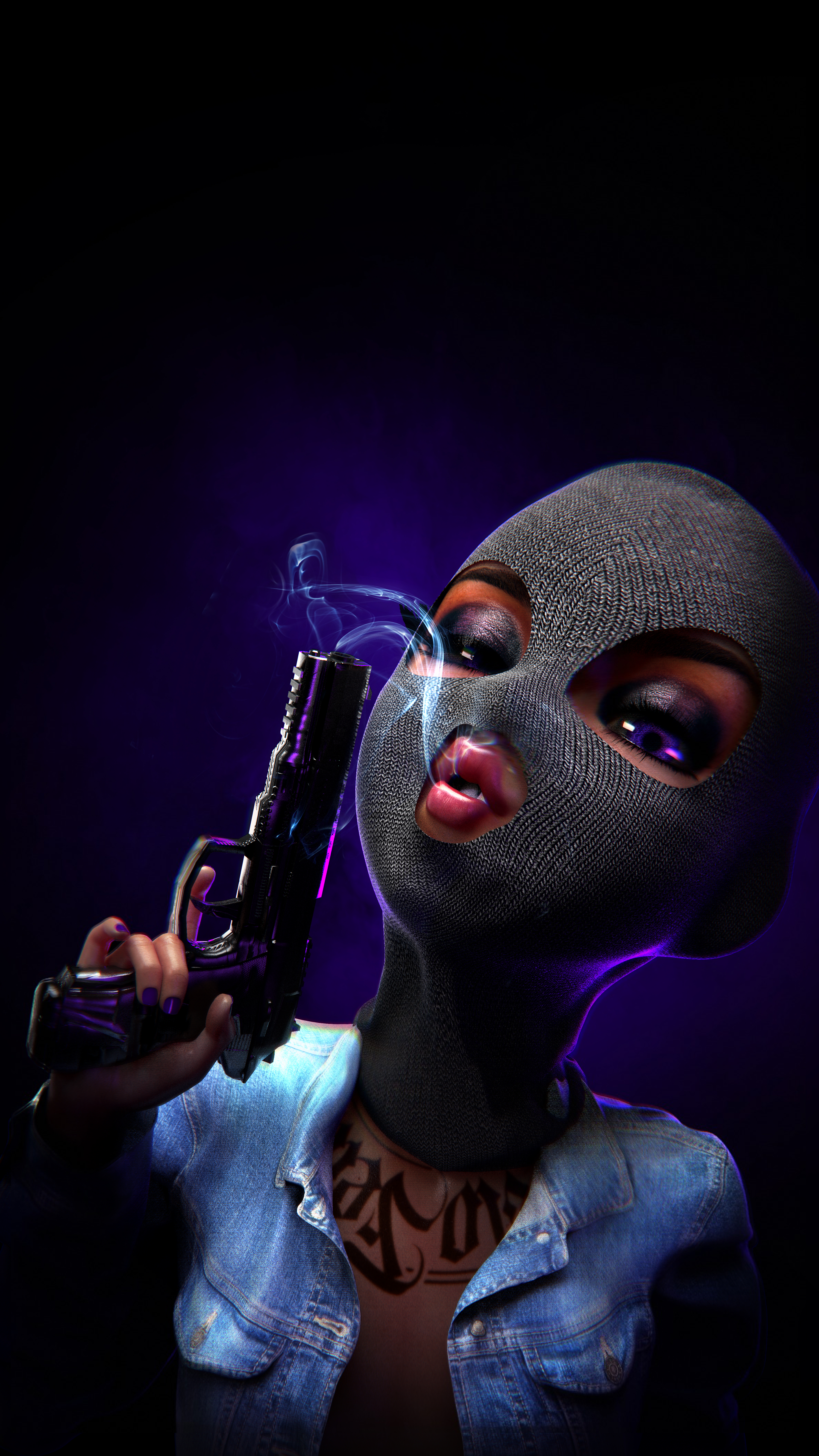 Masked Girl with Gun - ghetto wallpaper for OpersCraft