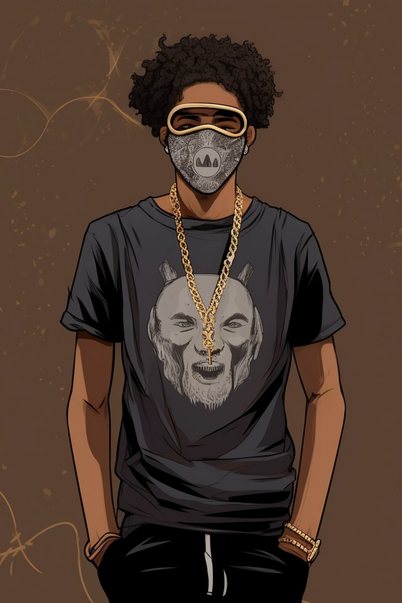 Masked Man Gold Chains - dope wallpaper for OpersCraft