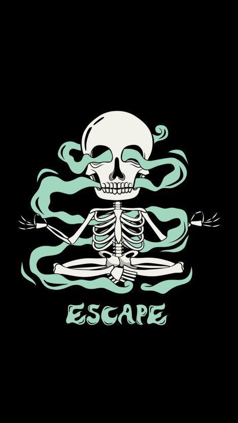 Meditating Skeleton Escape - skull wallpaper for OpersCraft