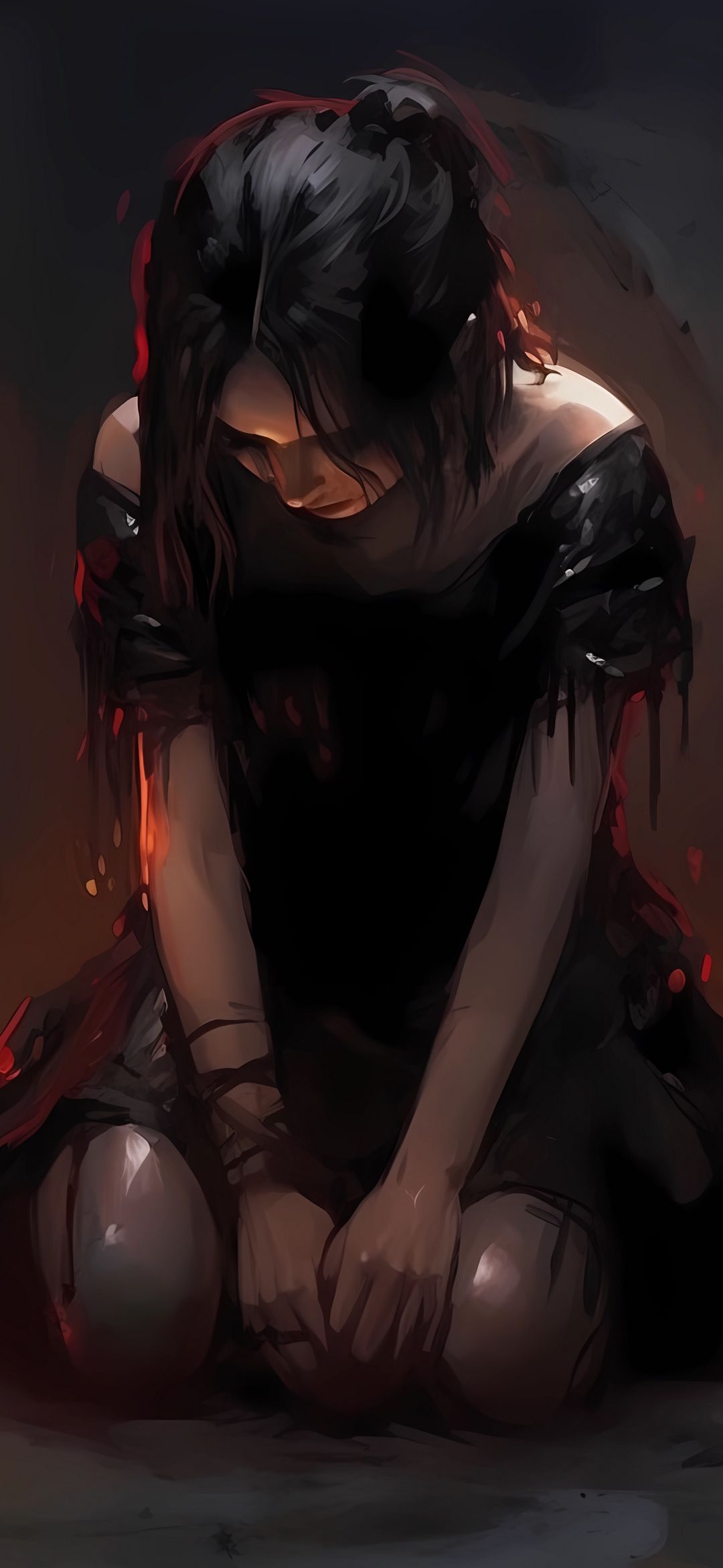 Melancholy Woman in Darkness - random wallpaper for OpersCraft