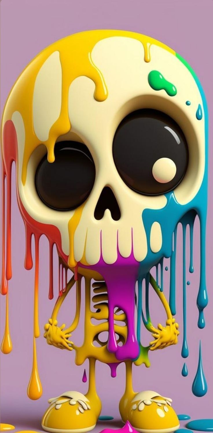 Melting Rainbow Skeleton - dope wallpaper for OpersCraft