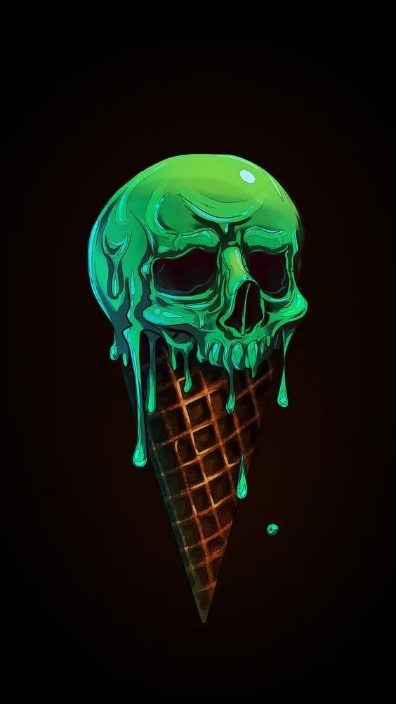 Melting Skull Ice Cream - skull wallpaper for OpersCraft