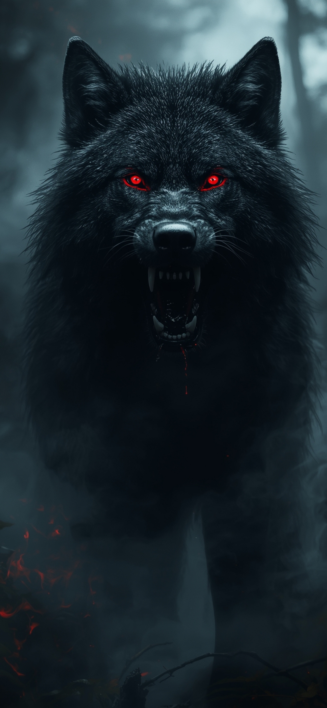 Menacing Black Wolf - wolf wallpaper for OpersCraft