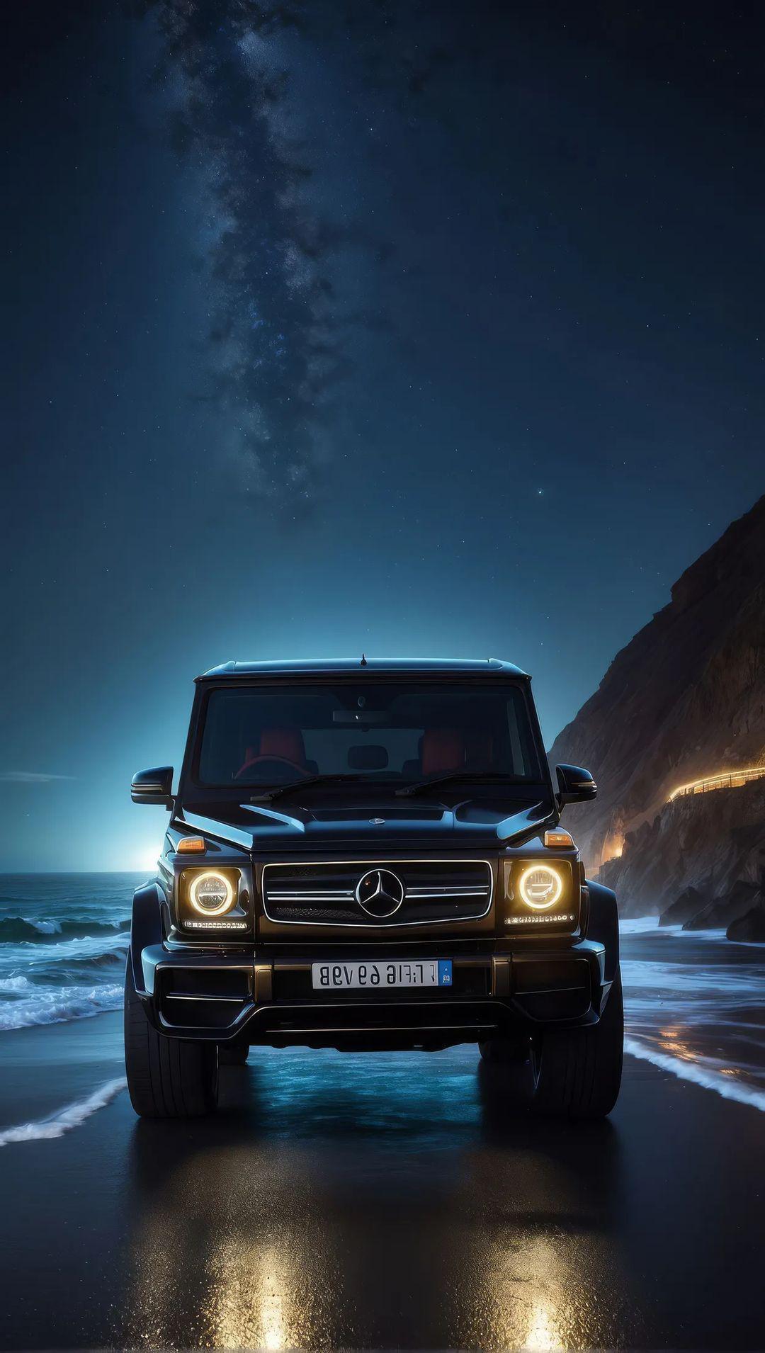 Mercedes G-Wagon Beach Night - random wallpaper for OpersCraft
