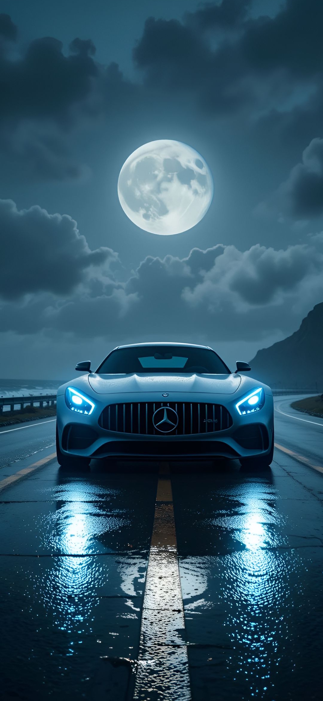 Mercedes on Wet Road - mercedes-benz wallpaper for OpersCraft