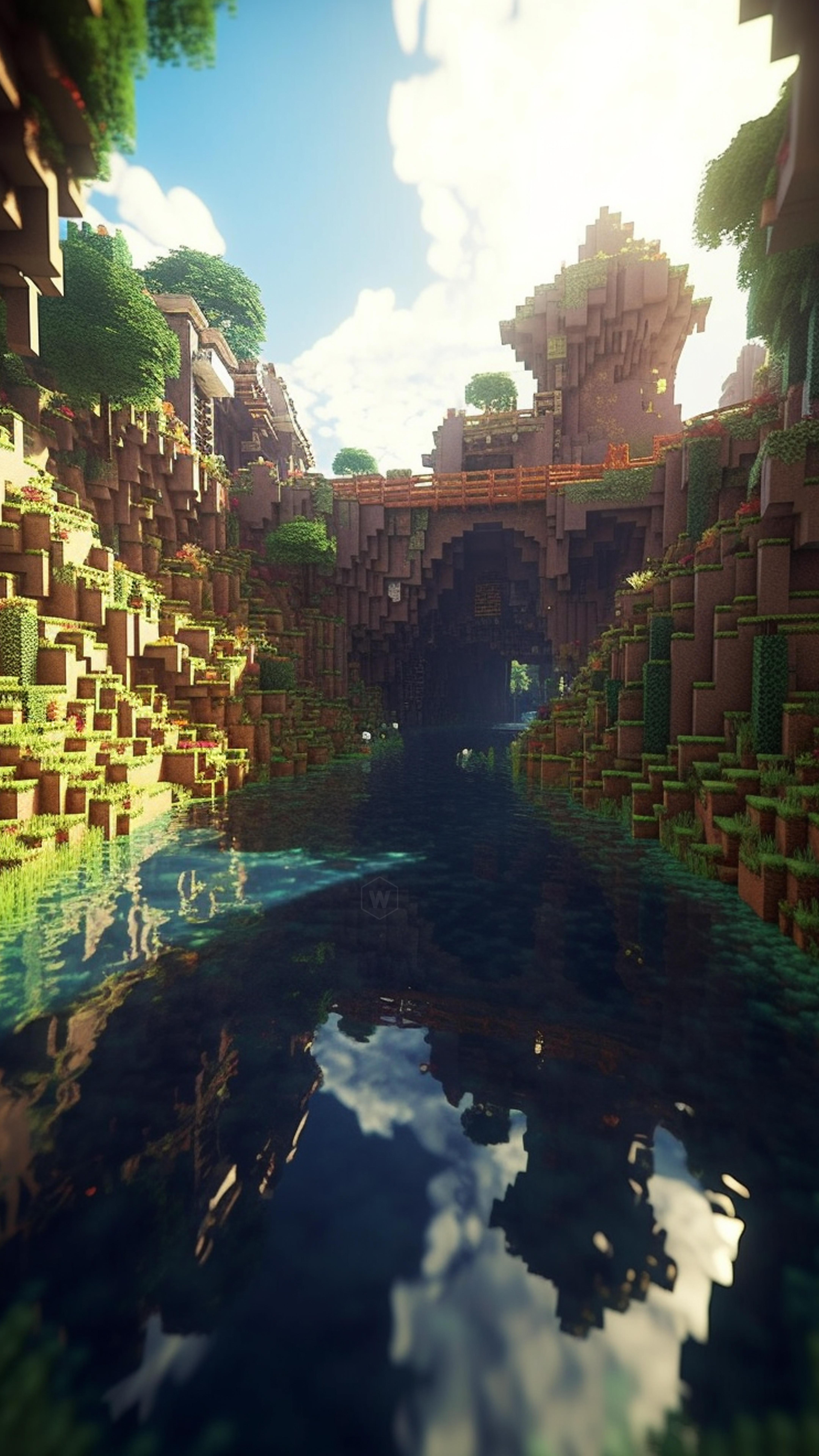 Minecraft Canyon Bridge - minecraft wallpaper for OpersCraft